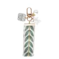 Elegant Leaf Pattern Wristlet Keychain Cute Pearl Shell Pendant With Keyrings and Strap For Women Keys Phones Wallets Decoration preview-4