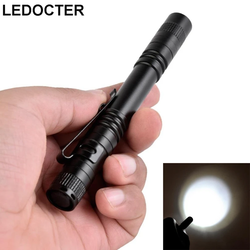 Portable Led Flashlight Pen Ultralight Repair Checking Mini Pocket Torch With Clip For Camping Hiking Emergency Lighting