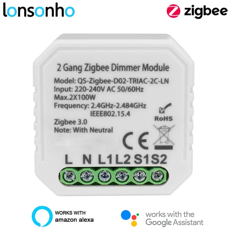 Купить Осветительные приборы | Lonsonho Tuya Smart Zigbee Dimmer Switch ...