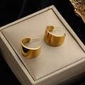 EILIECK 316L Stainless Steel Simple Hoop Earrings For Women High Quality Waterproof Gold Color Fashion Ear Jewelry Party Gifts preview-3