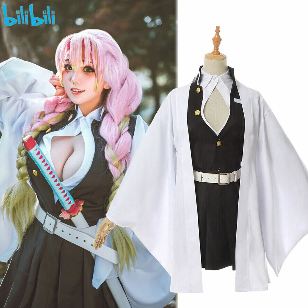 Купить Алиэкспресс | Bilibili Demon Slayer Kimetsu No Yaiba Anime Kimono  Kanroji Mitsuri Cosplay Costume Kisatsutai Uniform Women Halloween Clothes