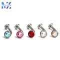 F136 Titanium 14 Grams Belly Button Nail Zirconia Flat Bar Belly Button Ring Shiny Eyebrow Nail Body Body Piercing Jewelry