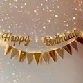 Multi Themes DIY Colored Lights Happy Birthday Banner Decorations Photo Booth Happy Birthday Bunting String Lights Flags Set preview-2