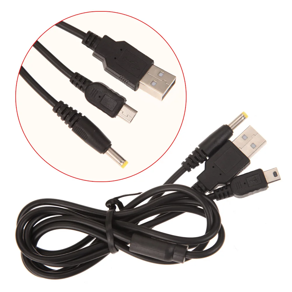 1.2m Charge Cable Cord Game Console Accessories 2 in 1 Charge Cable Wire Replacement Lightweight for Sony PSP 2000 3000-animated-img
