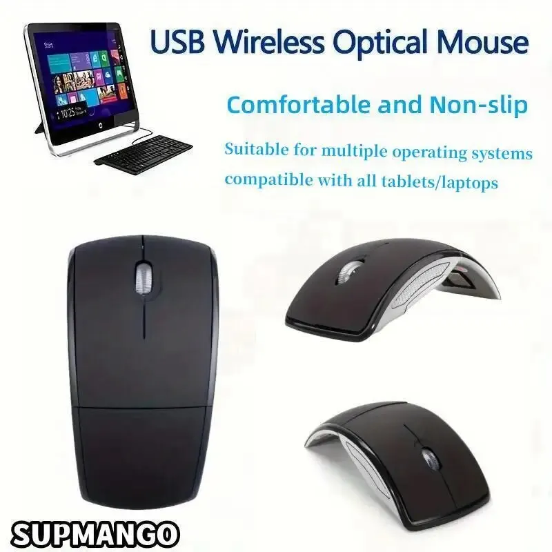 2.4G Wireless Mouse Portable Computer Foldable Mouse Mini FoldMice For Laptop PC Desktop Ergonomic USB Mouse-animated-img