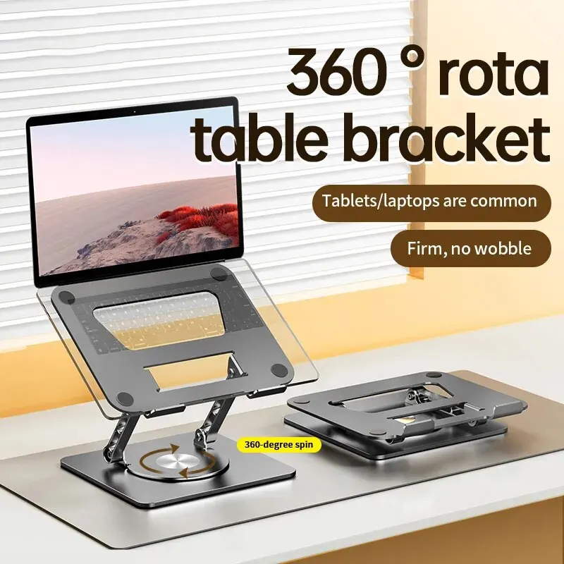 LS652 Laptop Stand Aluminium Alloy Foldable Tablet Rotale Stand Macbook Laptop Portable Fold Holder Cooling Bracket Support-animated-img