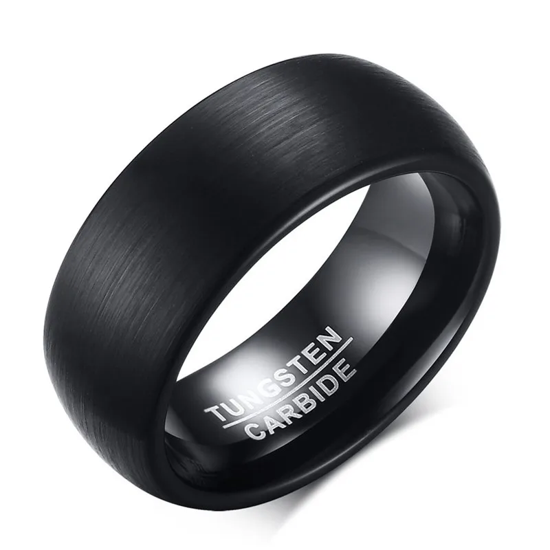 Punk Vintage Stainless Steel Black Ring for Men Fashion Charm Jewelry Wedding Engagement Band Quality Brushed Ring Accessory-animated-img