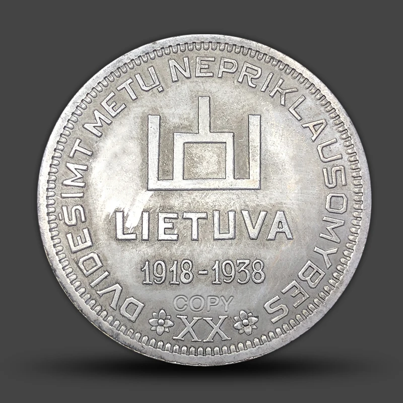 Lithuanian 1918-1938 Antique Craft 10 Litu Collection Commemorative Coin Home Decoration preview-4