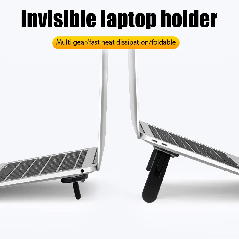 Foldable Laptop Stand Notebook Support Base Holder Laptop Tablet Riser Bracket Universal for Macbook Lenovo Invisible Stands-animated-img