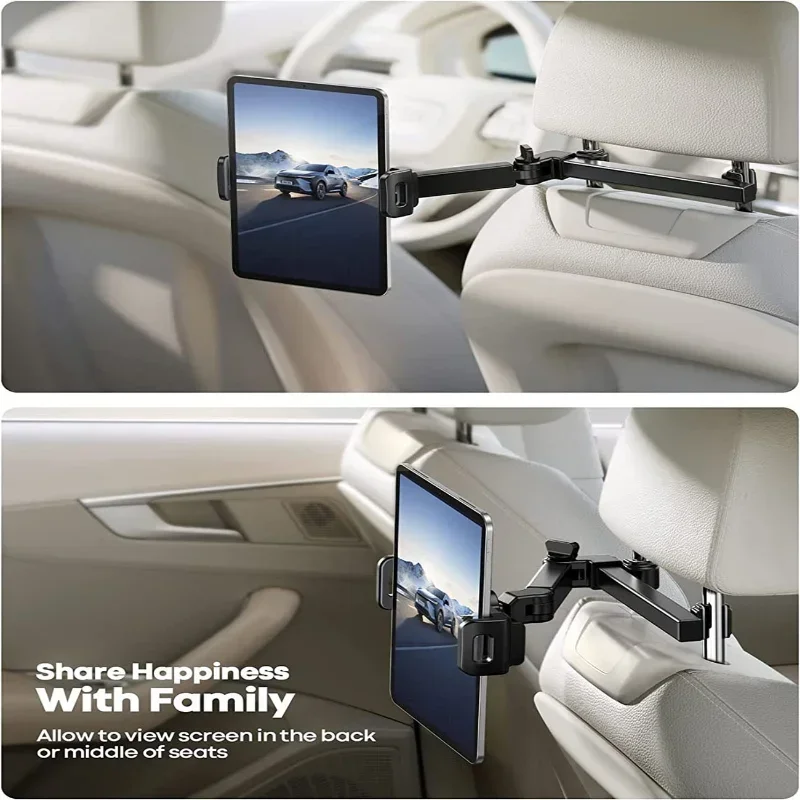 Telescopic Car Rear Pillow Phone Holder Tablet Rotating Holder Car Back Seat Stand Headrest Bracket Universal Holder Accessories-animated-img