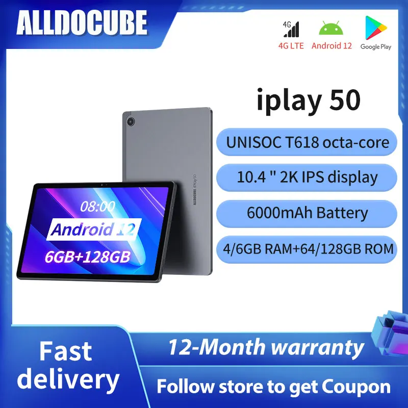 Alldocube iPlay 50 google 10.4 Inch Tablet UNISOC T618 Octa Core Android 12 6GB RAM 64/128GB ROM Lte Phonecall iplay50 alldocube-animated-img