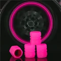 4PCS Fluorescent Pink Car Wheel Tire Tyre Air Valve Stem Cap Cover Valve Tire Tire Protection Tire Valve Gate Car Accessories