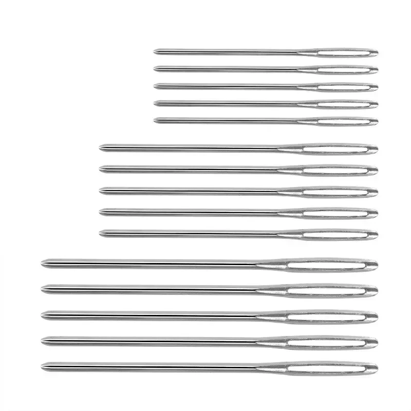 1/15PCS DIY Craft Tools Large Eye Needles Stainless Steel Embroidery Cross Stitch Knitting Yarn Sewing Hand Crochet Hook Set Kit-animated-img