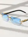 1pc Unisex Rimless Plastic Frame Fashion Glasses For Summer Vacation Outdoor Travel Clothing Accessories preview-3
