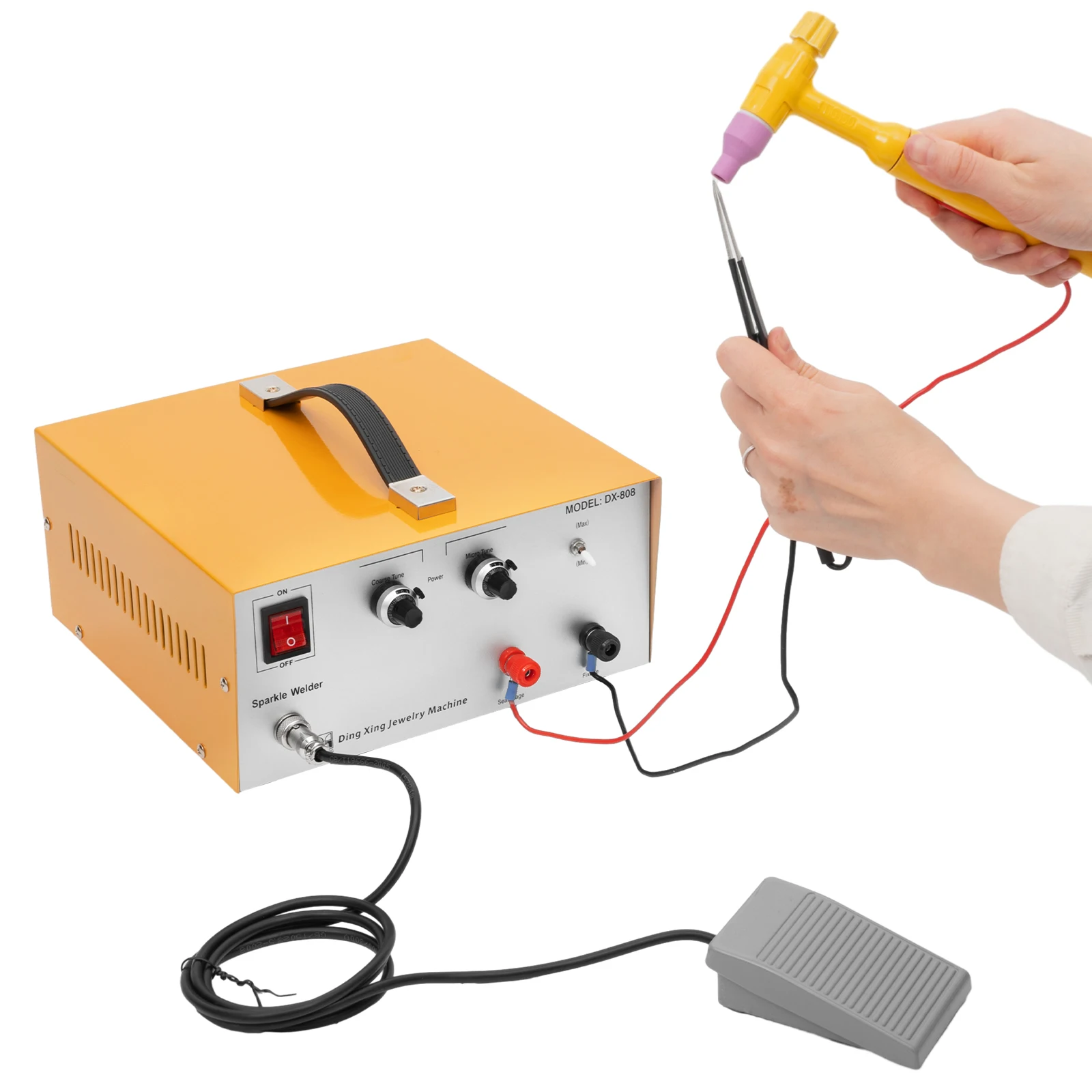 Electric Sparking Pulse Arc Welding Machine Handheld Pulse Spot Welding Machine Gold Silver Pulse Spot Welder Welding Tool 1-80A-animated-img