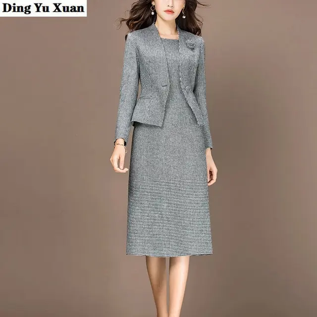 Ladies Knee Length Dress Suits 