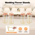 Gold Wedding Flower Stand Pack of 4, 24 Inch Tall Vase Column Stand Flower Holder for Table Home Party Wedding Decorations preview-4