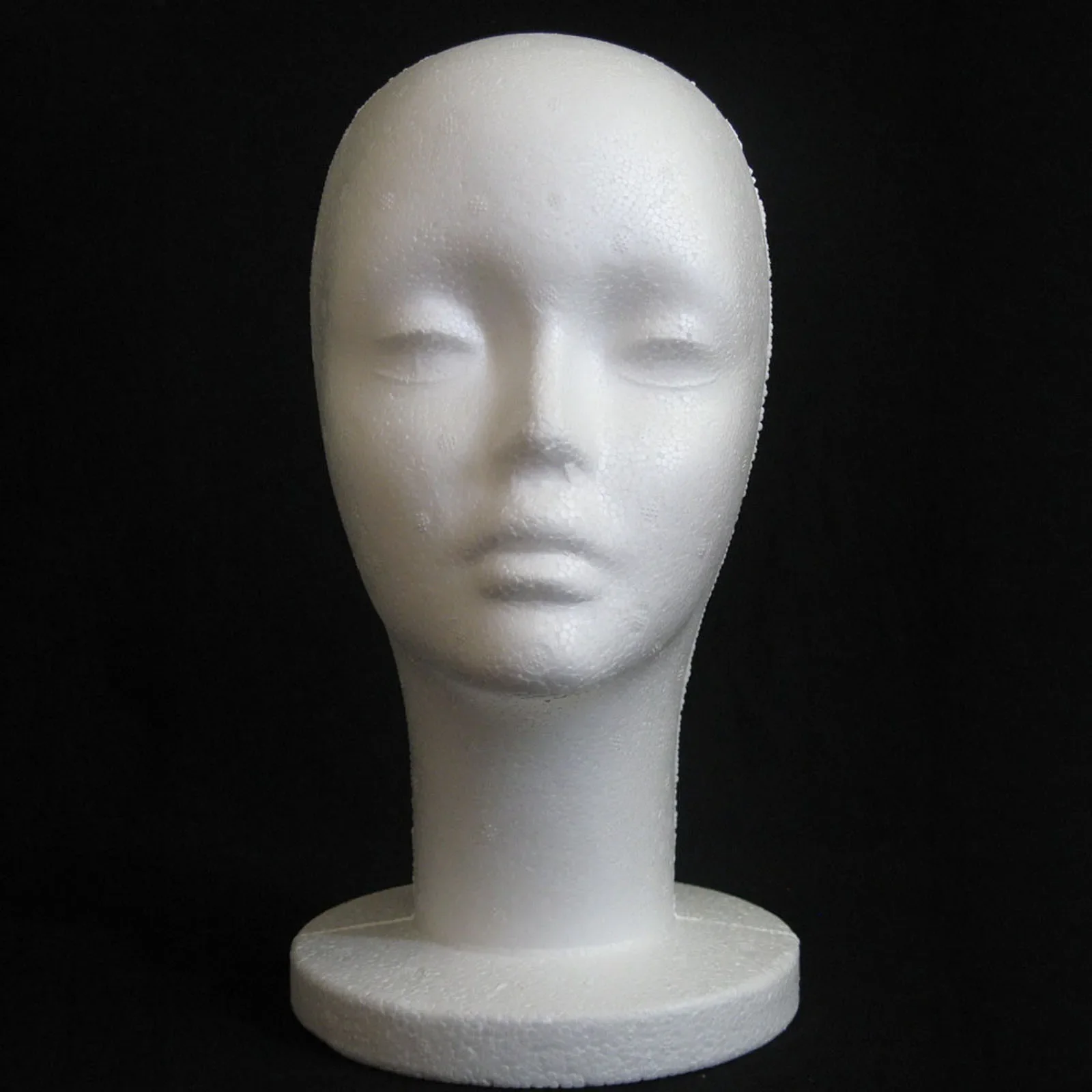 Female Styrofoam Mannequin Manikin Head Model Foam Wig Hair Glasses Display-animated-img