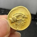 Ancient Roman Knight Half Body Horse Gold Greek coin, Antique Collection Medal Souvenir Gift，Home Decorative Coin preview-2