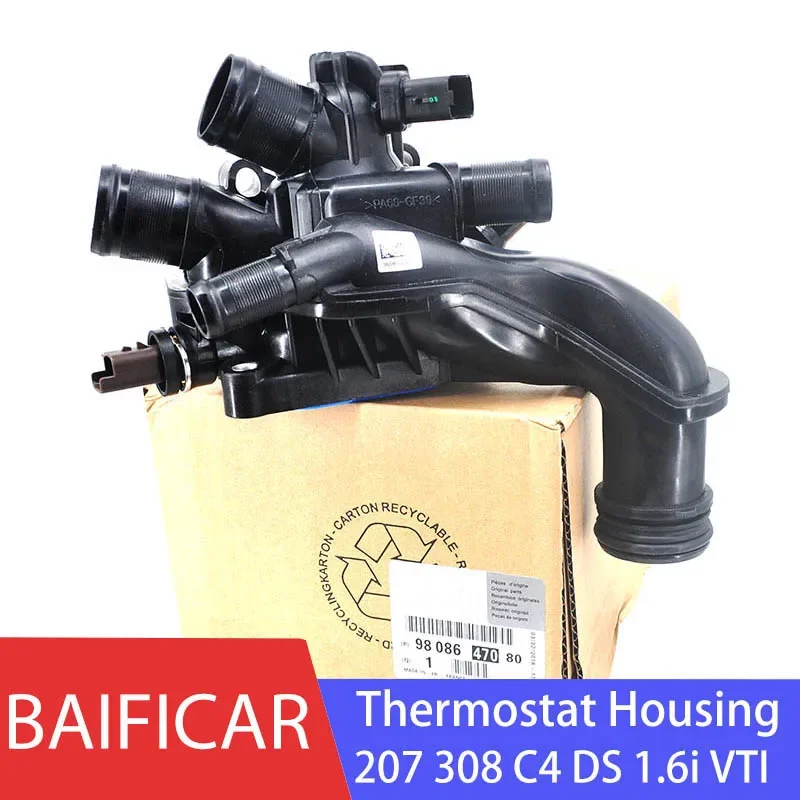 Baificar Brand New Thermostat Housing & Sensor 9808647080 For Peugeot 207 308 Citroen C4 Picasso DS 1.6i THP VTi-animated-img