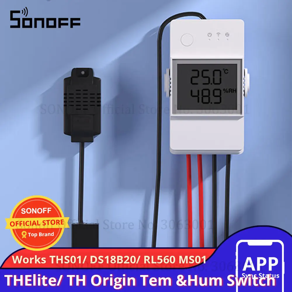 SONOFF TH Origin 16 20A Wifi Switch Temperature Humidity Monitor Remote  Controller Smart Home Scene for Alexa Google Assistant