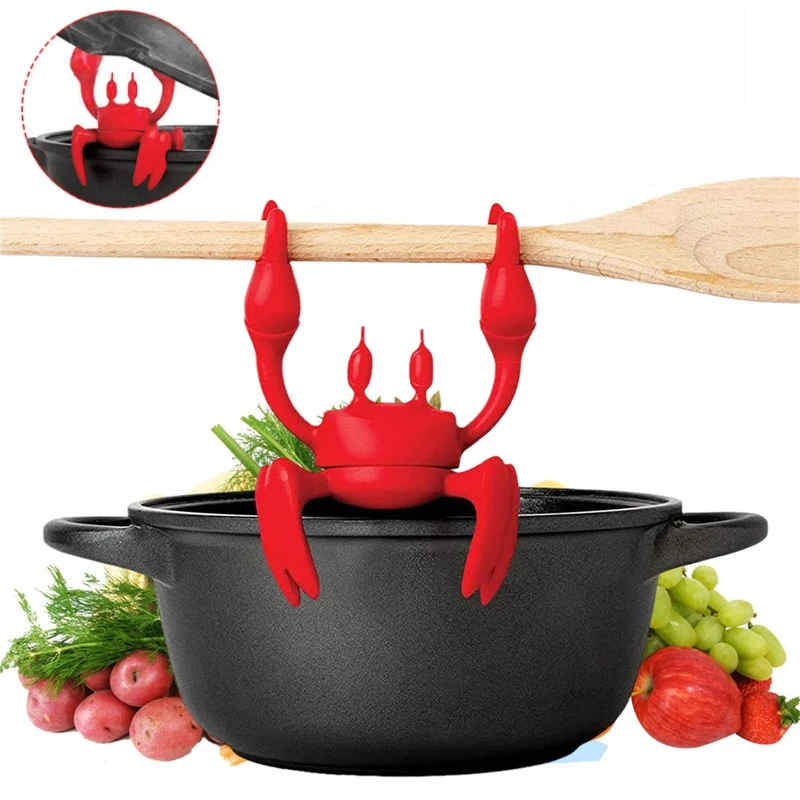 Red Crab Silicone Spoon Rest and Steam Releaser