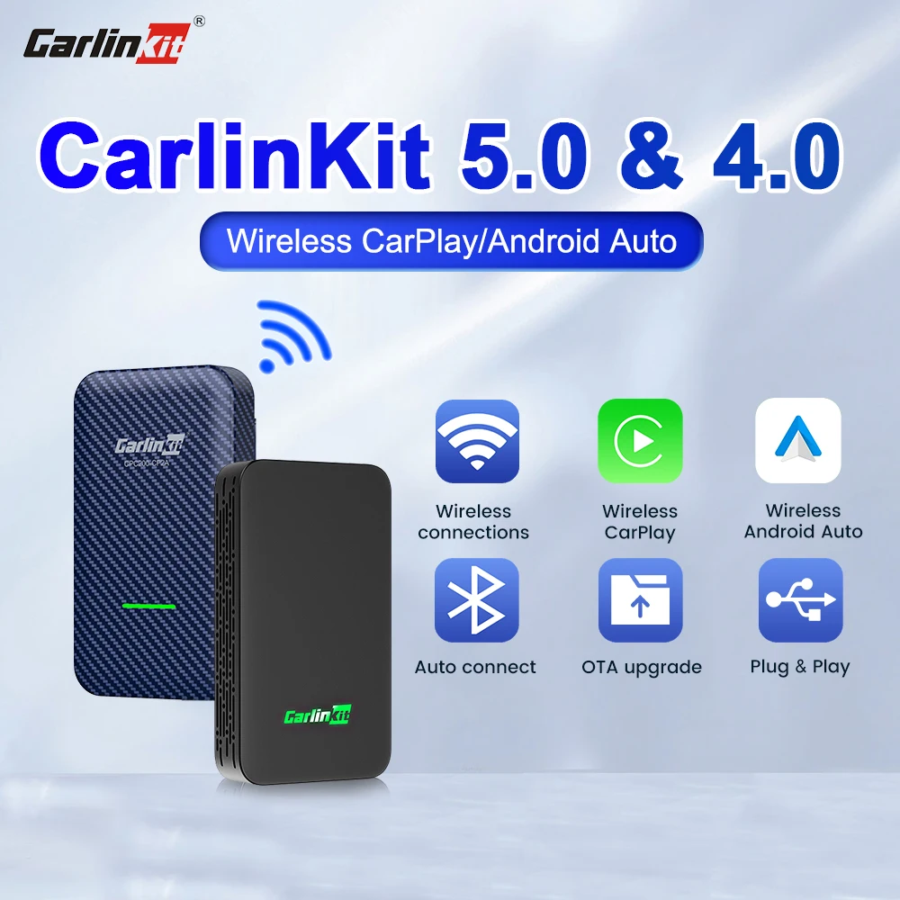 קנו אלי אקספרס  CarlinKit 4 & 5.0 Apple Car Play Wireless Adapter