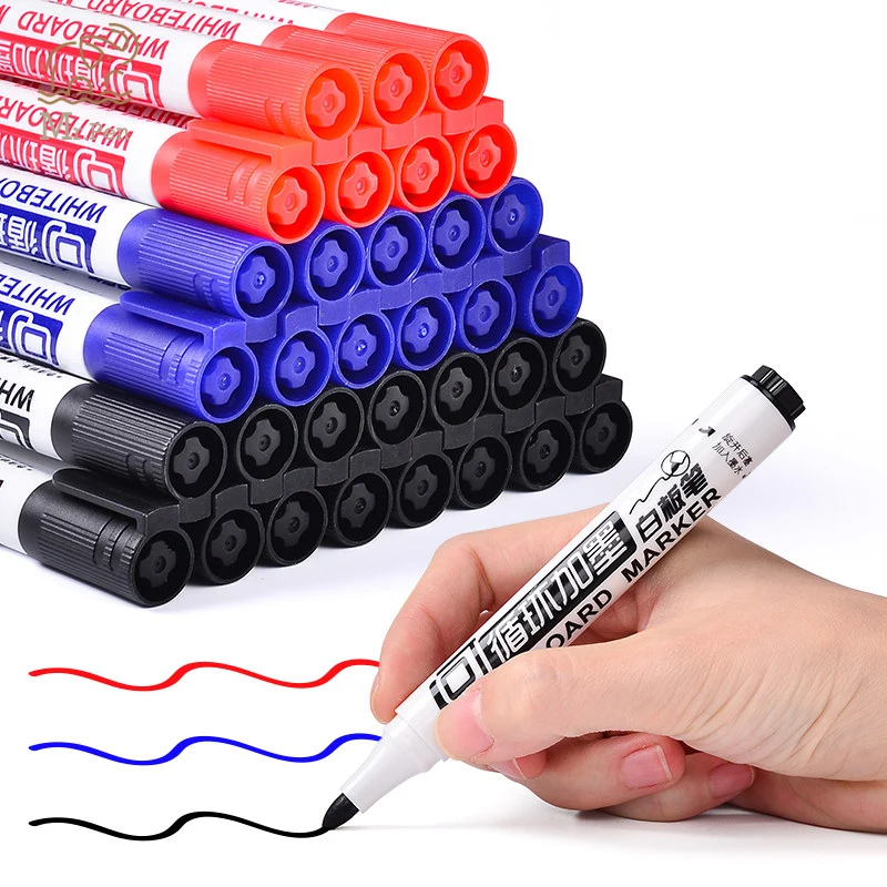 10Pcs/set 0.5mm Extra Fine Tip Dry Erase Markers Pens Erasable Whiteboard  Art Marker Pen for Office School Planning White Board - AliExpress