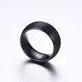 Punk Vintage Stainless Steel Black Ring for Men Fashion Charm Jewelry Wedding Engagement Band Quality Brushed Ring Accessory preview-3