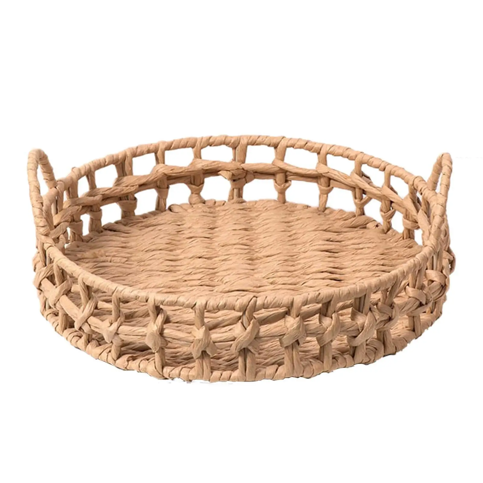 Handwoven Fruit Storage Baskets Decorative Bread Basket Snack Serving Tray for-animated-img