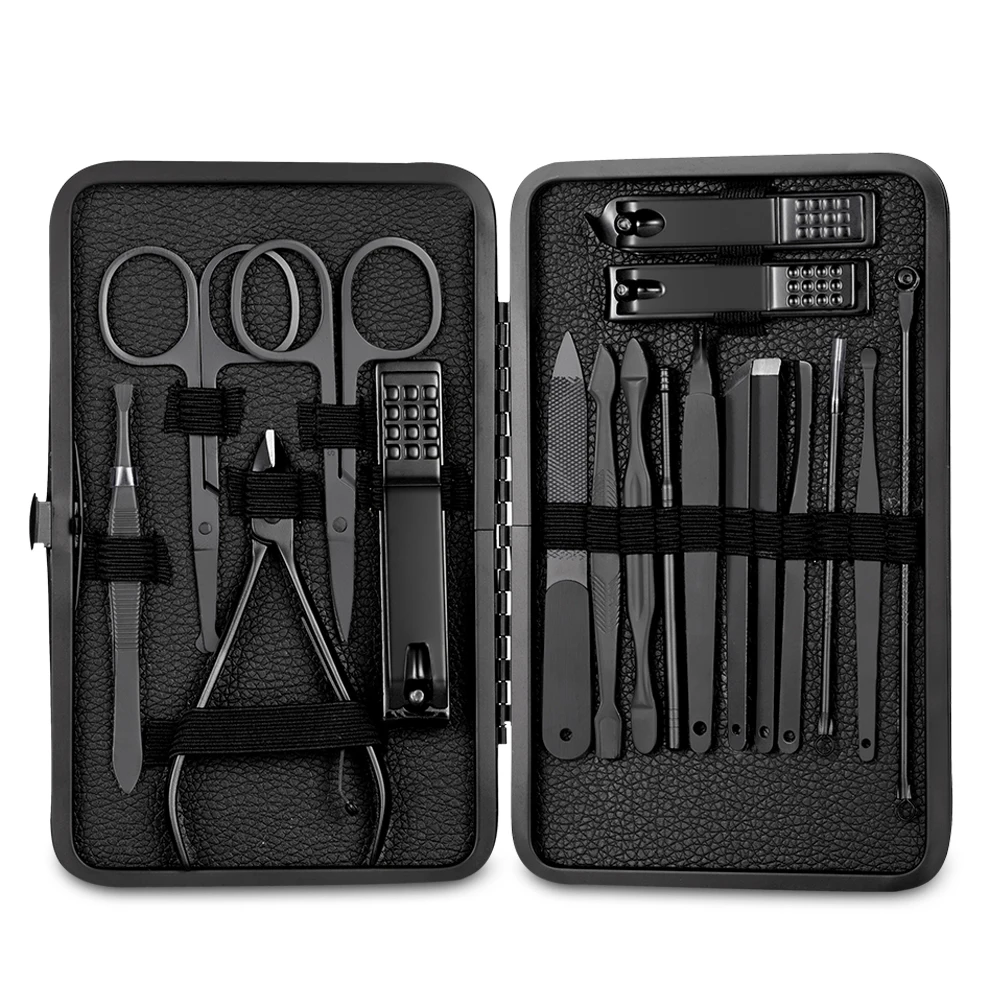7-18pcs Manicure Tool Set Stainless Steel Cuticle Nipper Cutter Kit Professional Nail Clippers Pedicure Nail Art Grooming Tools-animated-img