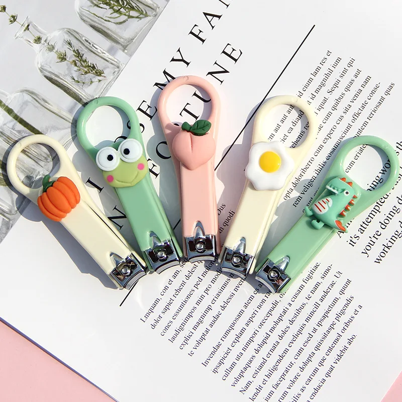 Catoon Nail Clippers Cutter Nipper Trimmers Knife Lovely Peach Frog Manicure Pedicure Tools Professional Finger Toe Clippers Set-animated-img