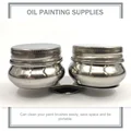 2 Pcs Stainless Steel Color Mixing Pot Outdoor Painting Palettes Watercolor Cup Linseed Oil Dippers Pots Turpentine Container preview-4