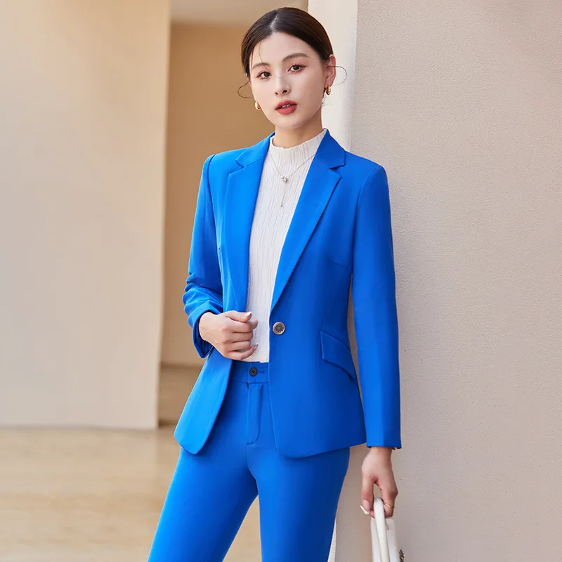 Female Suit with Trouser Uniform Designs for Women Blazer Business Pant  Suits