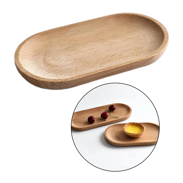 Oval Wooden Tea Tray Serving Table Plate Snacks Food Storage Dish for Tray Fruit Dishes Saucer Dessert Serving Tray Bamboo Tray-animated-img