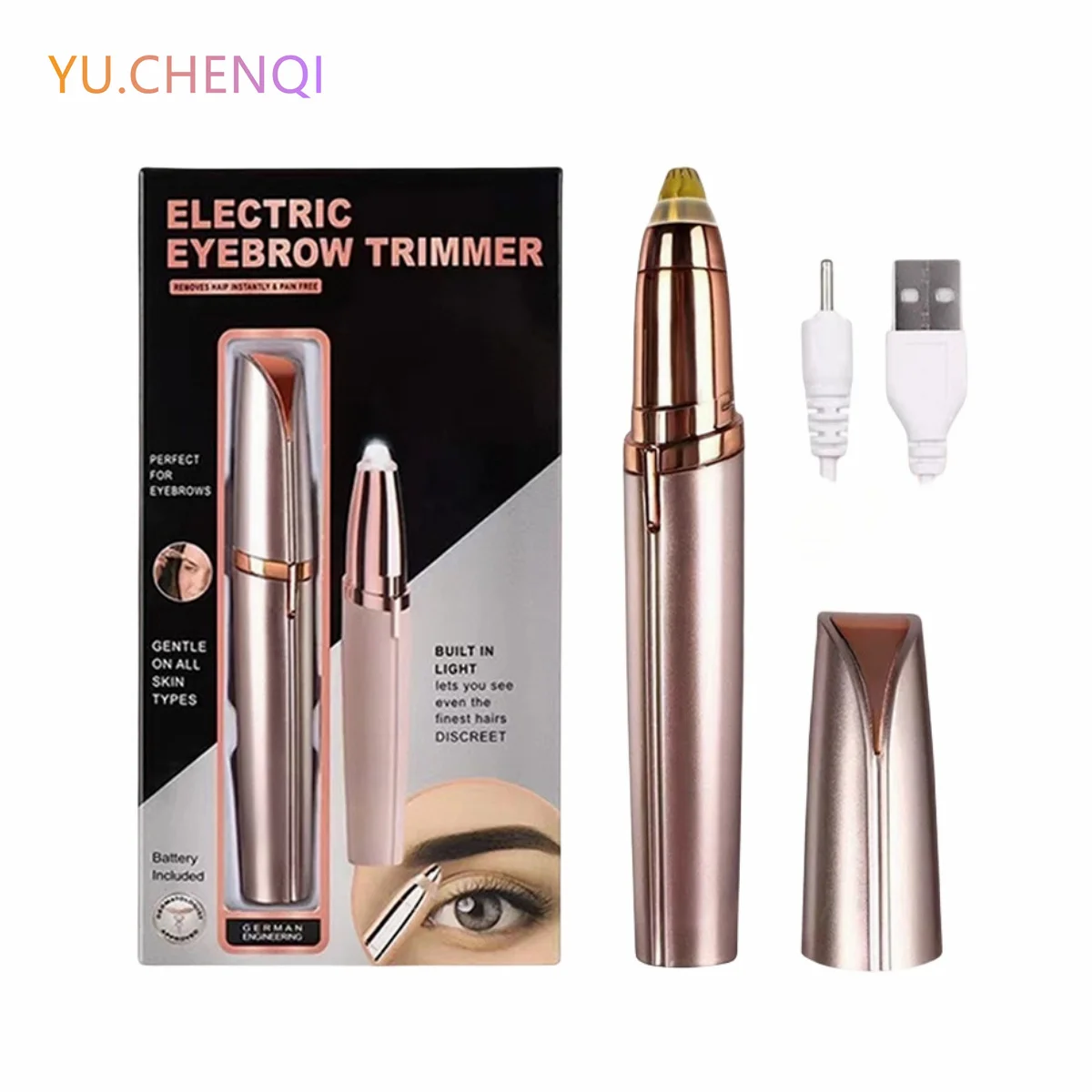 Electric Eyebrow Trimmer Eye Brow Shaper Pencil Face Hair Remover For Women Makeup Painless Automatic Eyebrow Shavers Depilator-animated-img