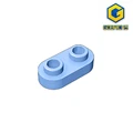 Gobricks 10pcs מרכיב חלקים תואם MOC 35480 צלחת 1x2 מעוגל עם 2 חתיכים פתוחים DIY לבנים צעצועים טק חינוכי מתנות