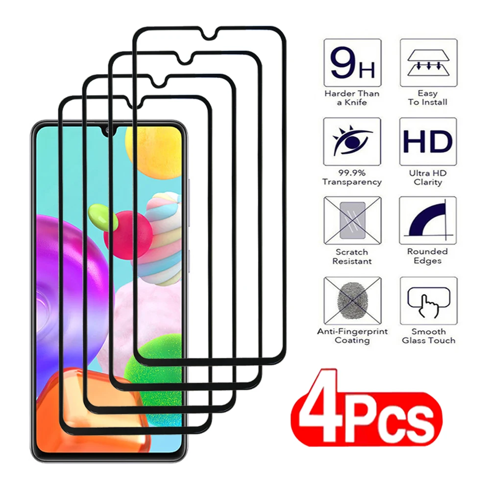 4Pcs For Samsung Galaxy A41 A42 A51 A52 A53 A54 A55 A71 A72 A73 Screen Protector Samsung M42 M51 M52 M53 M55 M62 5G Glass Film-animated-img