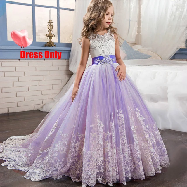 2022 Girls Christmas Dress Pink White 