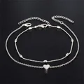 Delysia King Women Summer Round Bead Chain Love Anklet Simplicity Temperament Double-deck Holidays  Ankle Bracelet preview-3