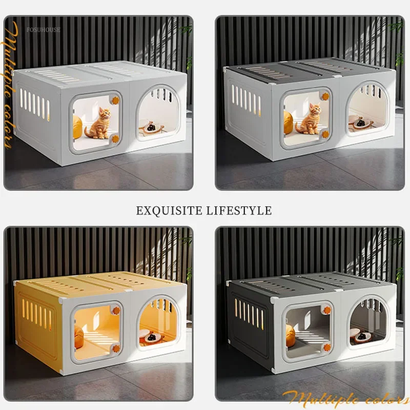 Cat Cages Does Not Occupy An Area Cat Litter Box Integrated Home Indoor Free Space Special House for Kittens Luxury Cat Villa B-animated-img