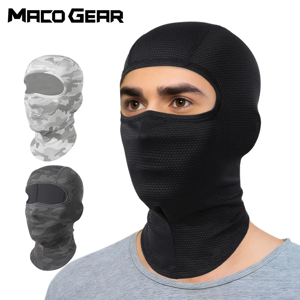 Motorcycle Balaclava Cooling Full Face Mask Summer Breathable Motorbike Riding Hood Neck Cover Motocross Cycling Helmet Headgear-animated-img