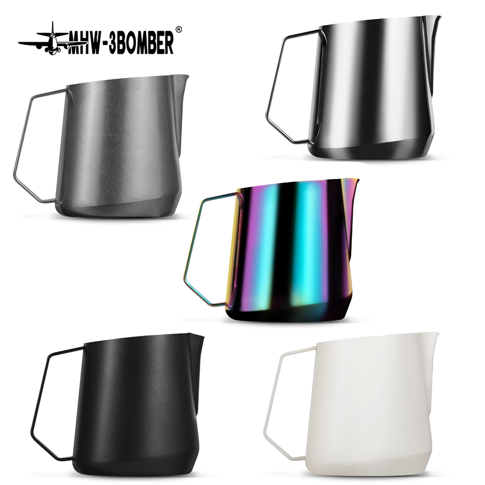 MHW-3BOMBER 600ml Milk Frothing Pitcher Cup Espresso Coffee Jug Milk Steaming Frother Pitcher Milk Foam Jug Barista Tools-animated-img