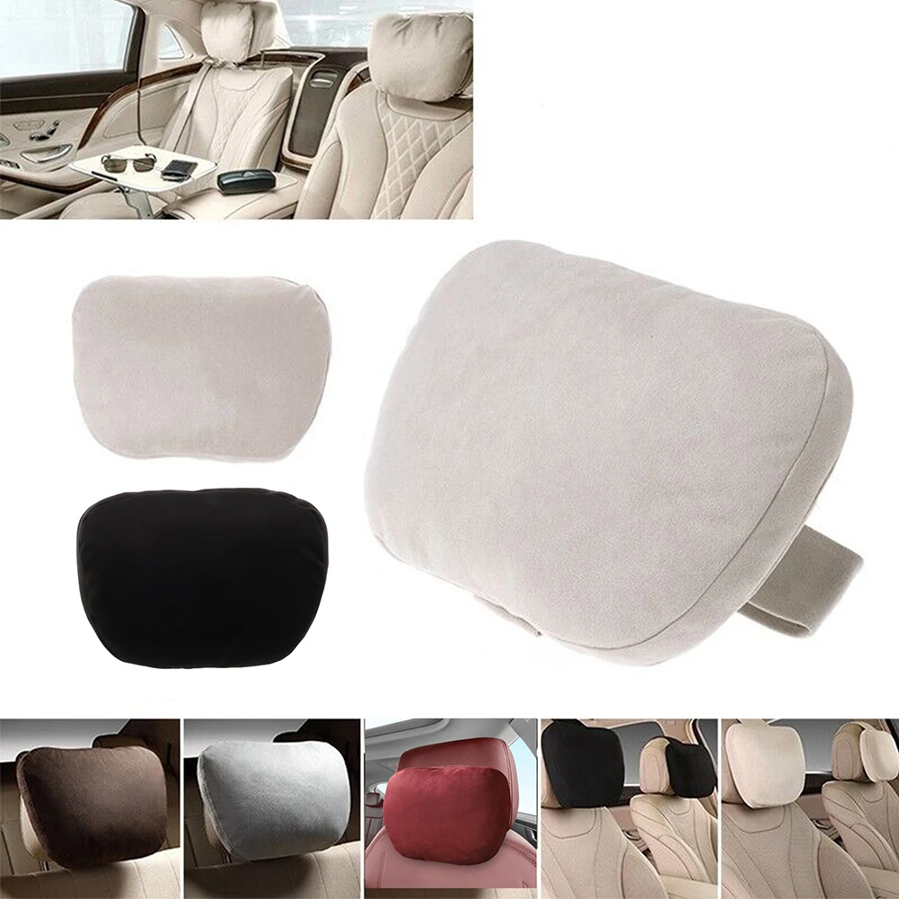 1PC Universal Car Neck Pillows Headrest For Head Pain Relief Filled Suede Fabric Car Pillow Neck Pillow For Car Accessories-animated-img