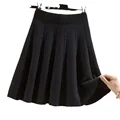 2024 New High-Waisted Knitwear Mini Dress A- Line Skirt Autumn/Winter Korean Style Plaid Umbrella Skirt For Women preview-5