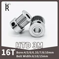 16 Tooth HTD 3M Timing Pulley Bore 4/5/6/6.35/7/8/10mm 16T Belt Pulley Teeth Width 6/10/15mm 3M Pulley Gear Synchronous Wheels