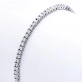 Pure 925 Silver Jewelry 18CM Tennis Bracelet 2mm Zirconia Anniversary Gift Real Sterling Silver Bangle Bracelets preview-1