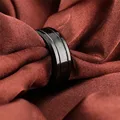 Fashion Black Stainless Steel Ring For Men Punk Vintage Male Ring Jewelry Fashion Men's Big Ring Wholesale preview-2