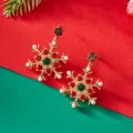 Fashion Christmas Snowflake Stud Earrings For Women Crystal Zircon Pearl Dangle Piercing Ear Jewelry Girl New Year Party Gifts preview-2