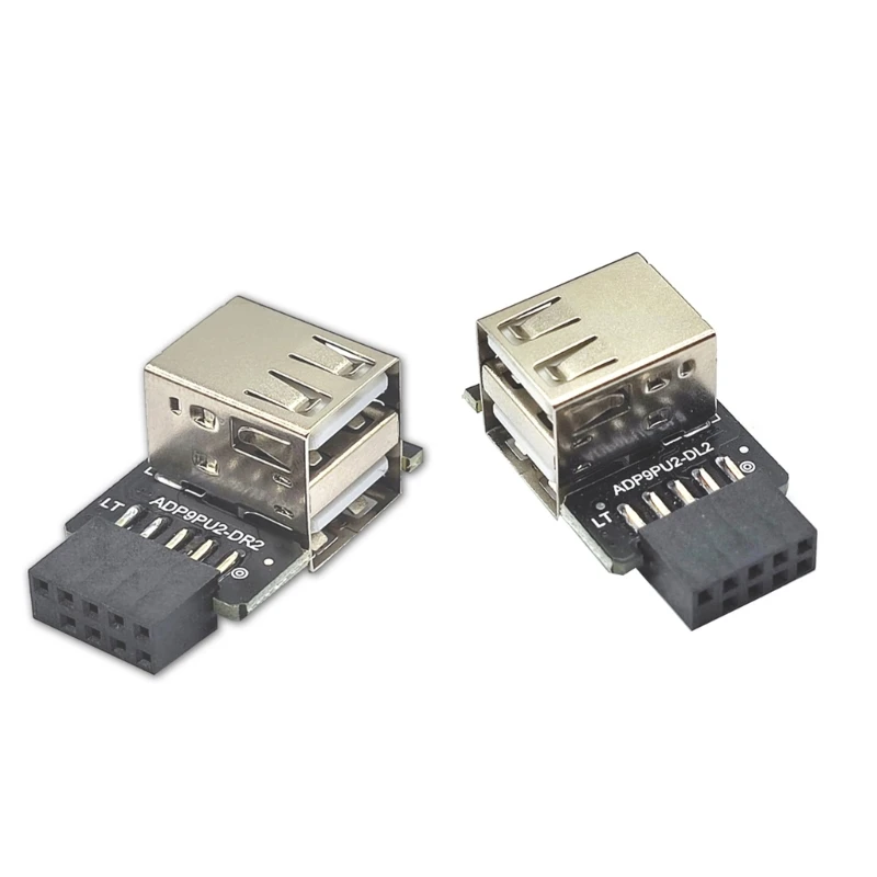 USB 2.0 Motherboard Header 9pin Motherboard to USB Adapter Connector USB2.0 A 9 Pin Female Converter for Wireless Mouse-animated-img